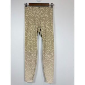 Old Navy Active Elevate Go-Dry Leggings Tan Ombre Abstract Print Womens Small